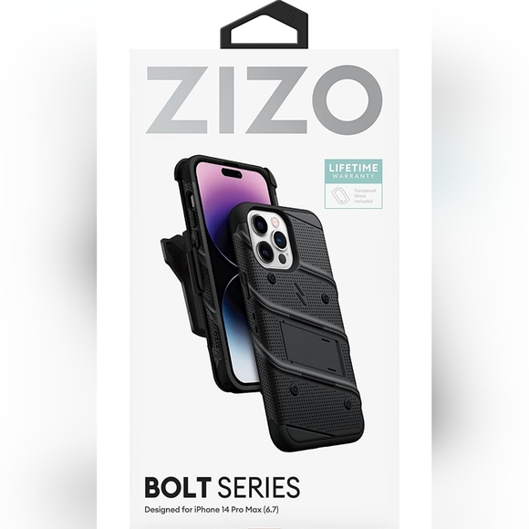 NEW IN BOX ZIZO Bolt Series Iphone 14 Max Phone Case (Black) - Picture 4 of 11